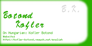 botond kofler business card